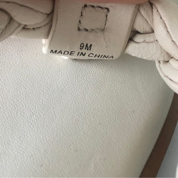 Tory Burch Ivory White Thong Braided Benton Sheep Plume Nappa Leather Sz.9 - Picture 8 of 16